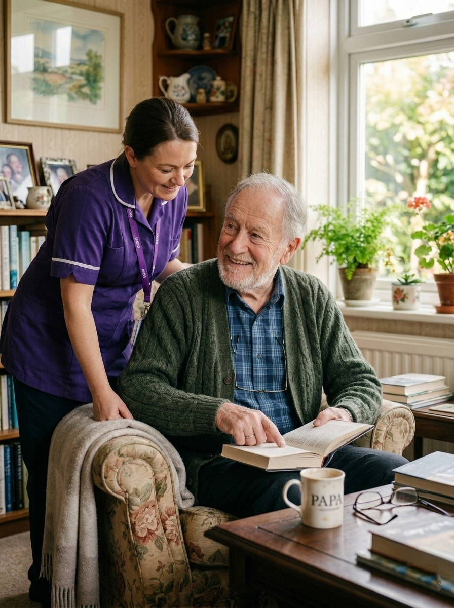 Carer with male patient