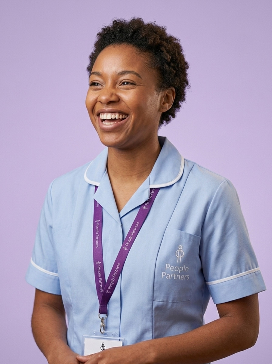 Homecare female carer in uniform